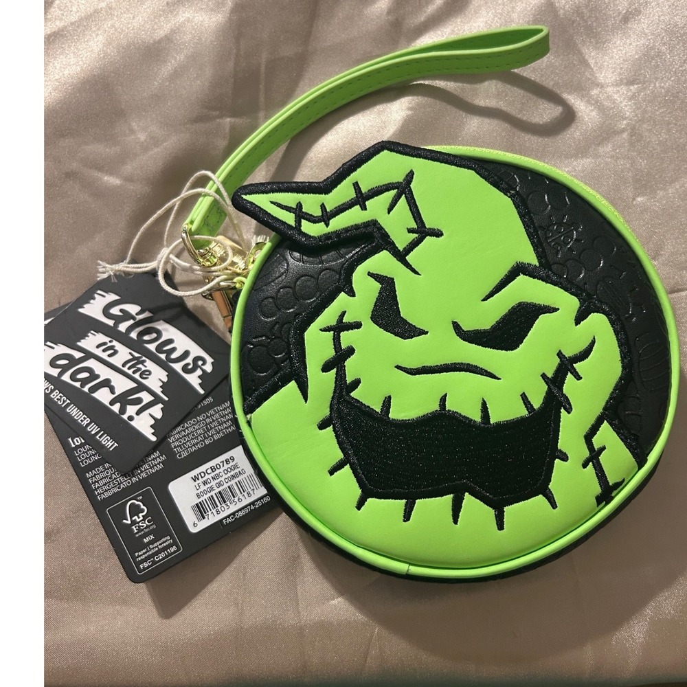 Loungefly Disney Nightmare Before Christmas Oogie Boogie Glow Coin Bag Wristlet